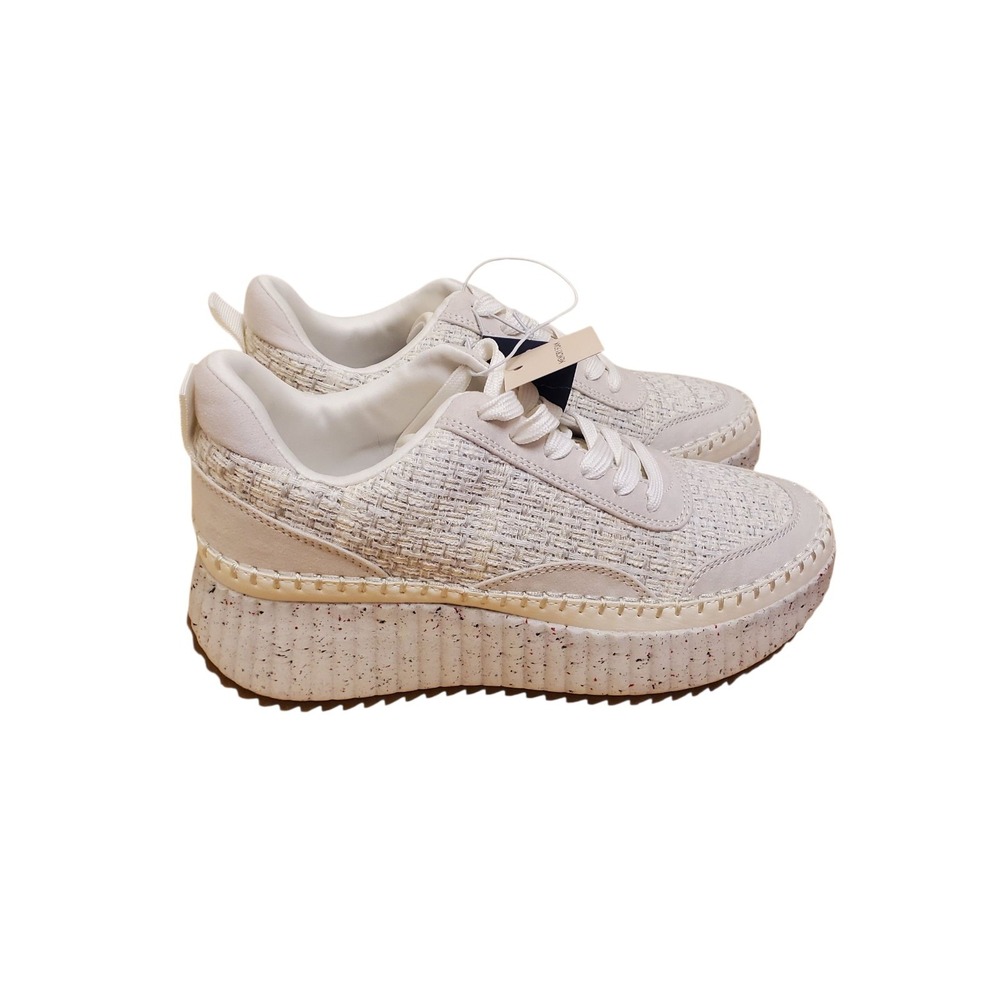 Universal Thread Womens White Tweed Platform Sneakers Shoes  Memory Foam
